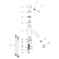 Differnz koud/warmwater kraan gebogen - mat zwart