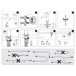 Differnz koud/warmwater kraan gebogen - mat zwart