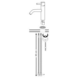 Differnz koud/warmwater kraan gebogen - mat zwart