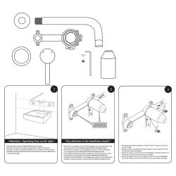 Differnz muurkraan inbouw koud/warmwater rechts - mat wit