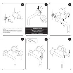 Differnz muurkraan inbouw koud/warmwater rechts - mat wit