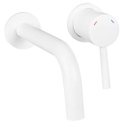 Differnz muurkraan inbouw koud/warmwater rechts - mat wit