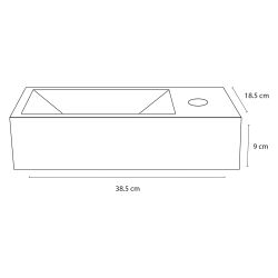 Differnz Ravo fontein los beton kraangat rechts - lichtgrijs