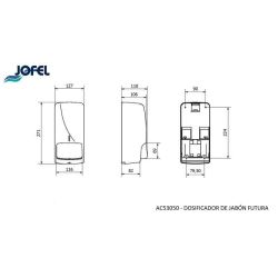Jofel Futura zeepdispenser 850ml - RVS