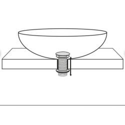 Click waste plug/afvoerplug voor fontein/waskom - mat zwart