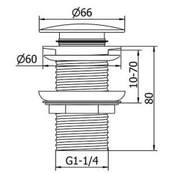 Click waste plug/afvoerplug voor fontein/waskom - mat zwart