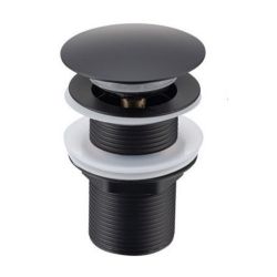 Click waste plug/afvoerplug voor fontein/waskom - mat zwart