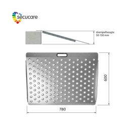 SecuCare Plus type 3 Drempelhulp 78x5-15 cm - staal
