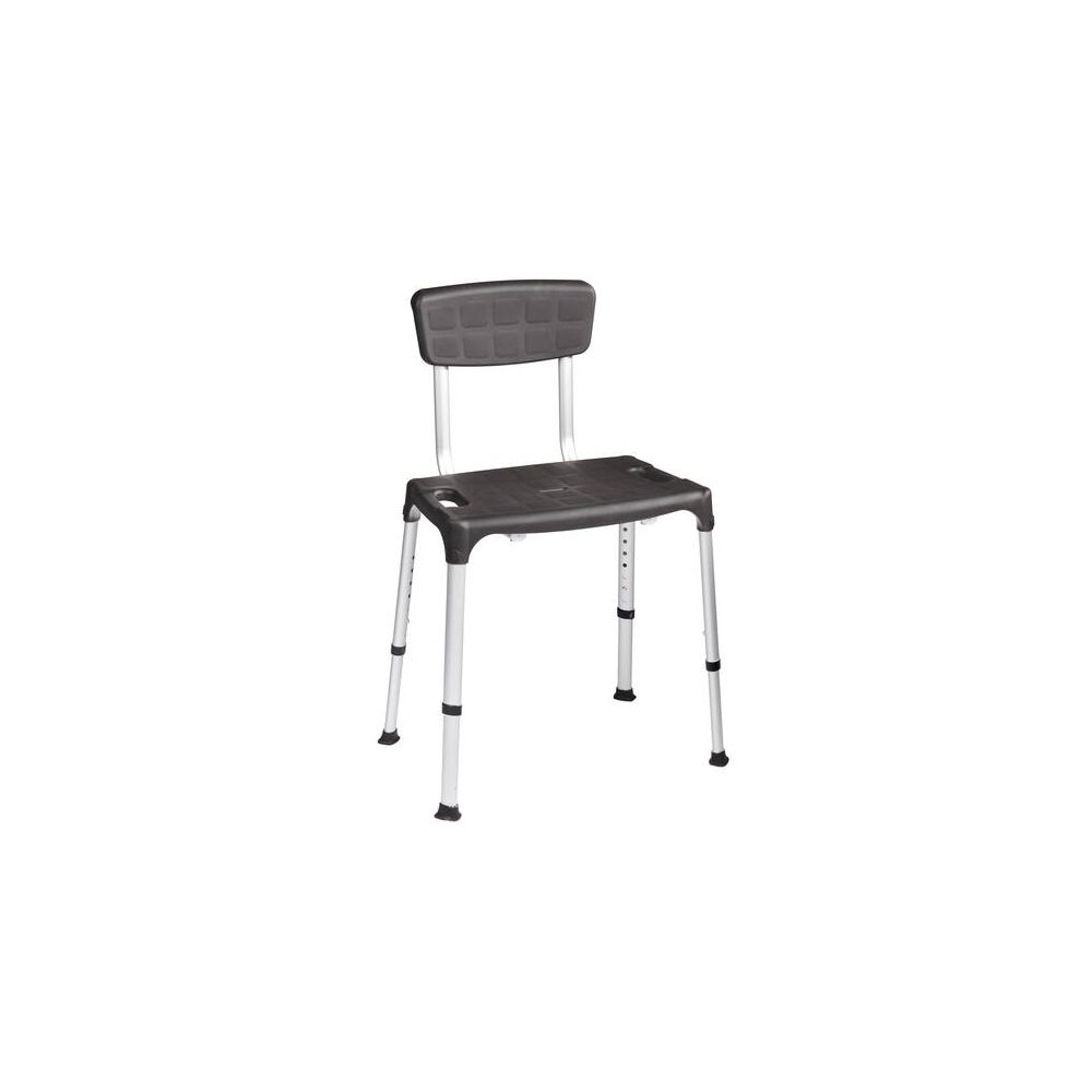 SecuCare Quattro Douchestoel met rugleuning, verstelbaar in hoogte 39-54 cm- Zwart