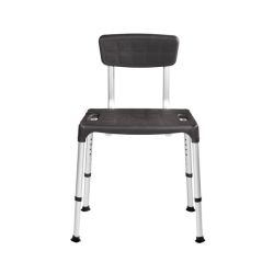 SecuCare Quattro Douchestoel met rugleuning, verstelbaar in hoogte 39-54 cm- Zwart