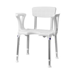 SecuCare Douchestoel Quattro stoel met uitsparing, rugleuning en armleggers - wit