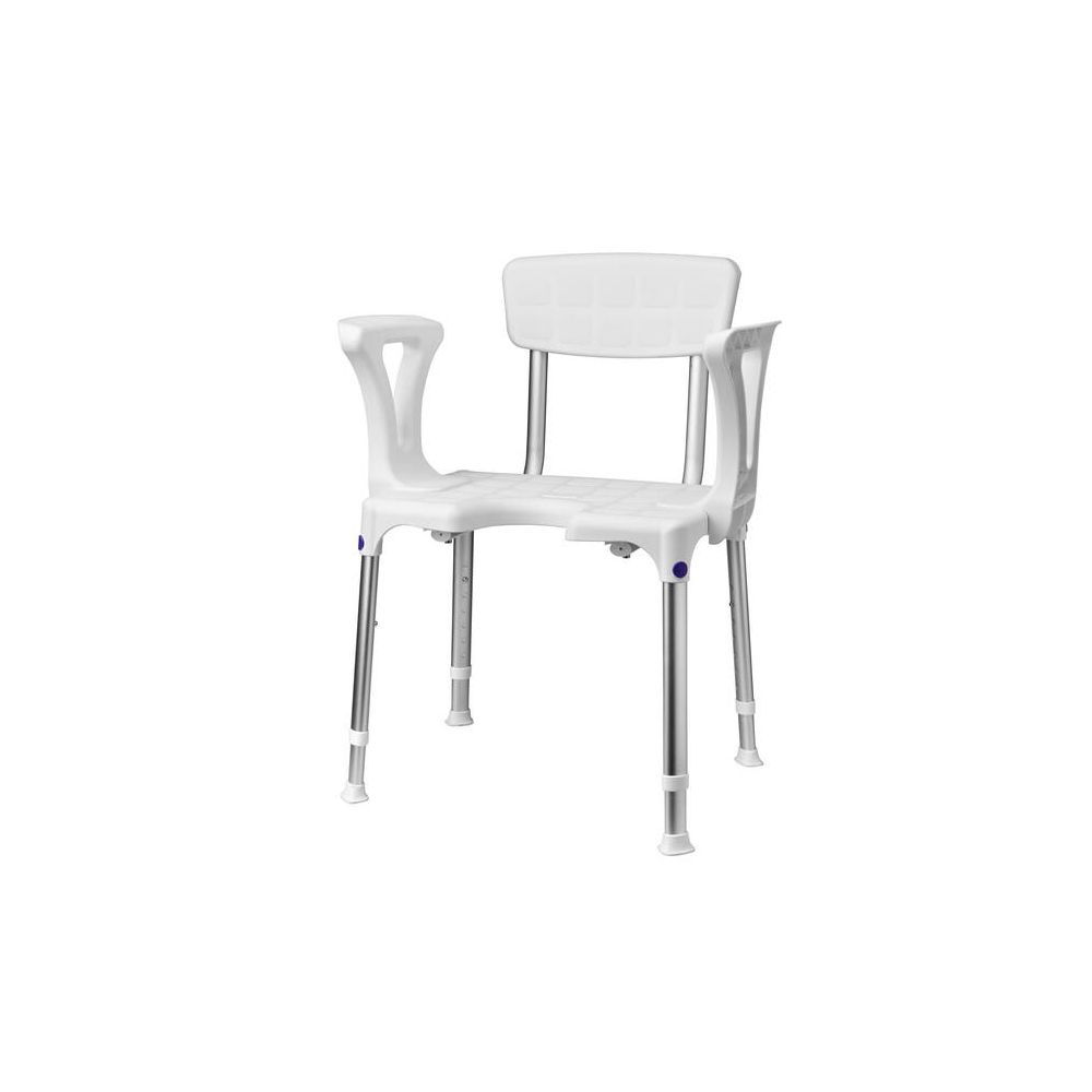 SecuCare Douchestoel Quattro stoel met uitsparing, rugleuning en armleggers - wit