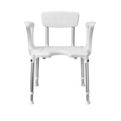 SecuCare Douchestoel Quattro stoel met uitsparing, rugleuning en armleggers - wit