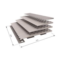 SecuCare drempelhulp Set 4 laags 84x8x57 cm - Grijs/Bruin