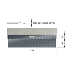 SecuCare Alu Type 1 Drempelhulp hoogte toepasbaar (B 78 H1-3) cm - aluminium/grijs