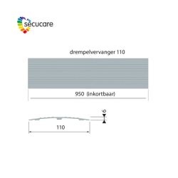 SecuCare Drempelvervanger geanodiseerd 95x11 cm - blank