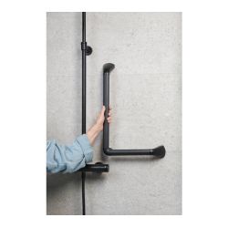 SecuCare wandbeugel 90 graden (inkortbaar) - mat zwart