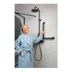 SecuCare wandbeugel 90 graden (inkortbaar) - mat zwart