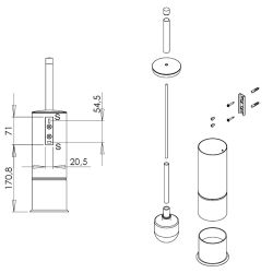 Mediclinics toiletborstelhouder ES0010 - wit