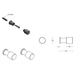 PIET BOON PB20 set van 2 haken 20mm - brons