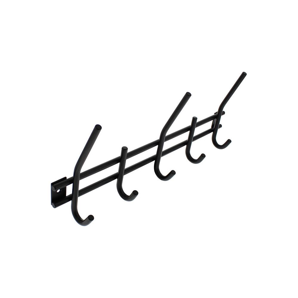 Intersteel Garderobe rek 378x155mm met 5 haken - Zwart