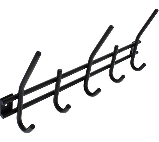 Intersteel garderoberek 378x155mm met 5 haken - zwart afbeelding