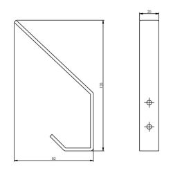 Intersteel Kapstokhaak gebogen 140x80mm - Zwart