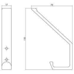 Intersteel kapstokhaak recht gegoten - RVS mat