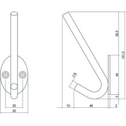 Intersteel kapstokhaak ovaal - RVS